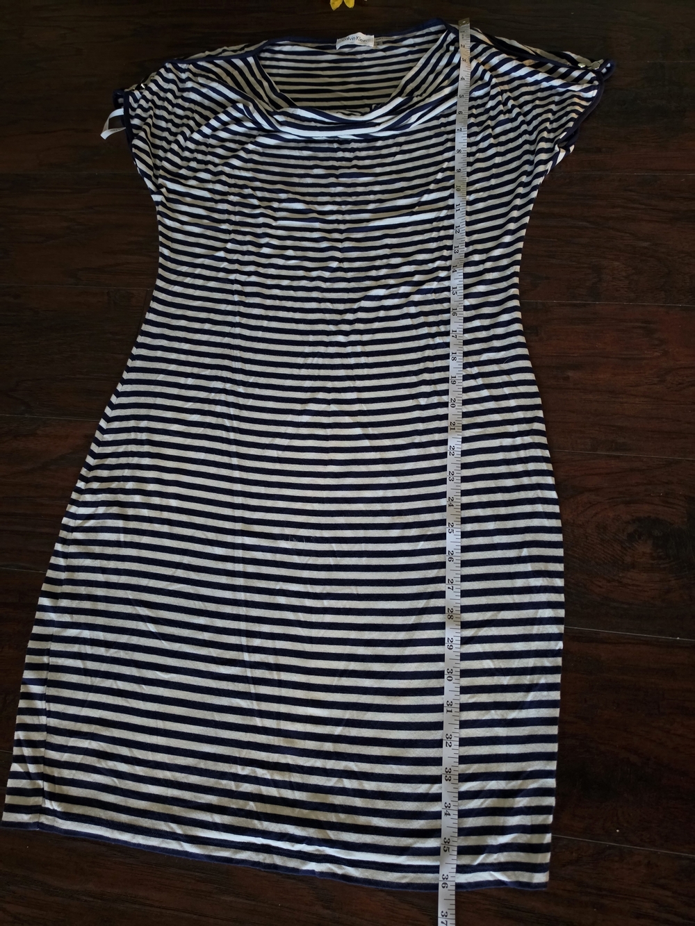 Calvin Klein Striped Navy and White Casual Tee Dress - Women's Summer Dress ♡●♡ - Picture 5 of 7